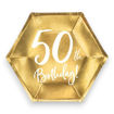 Picture of 50TH BIRTHDAY HEXAGON  PAPER PLATES 20CM - 6 PACK